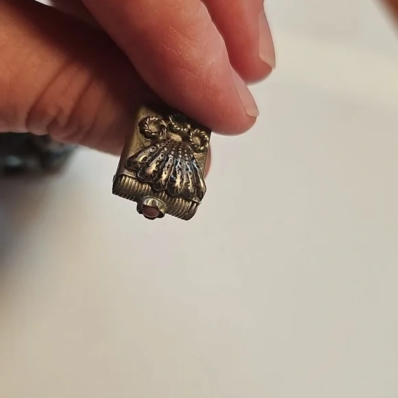 Etruscan Revival Italian 4 Charm Silver Bracelet